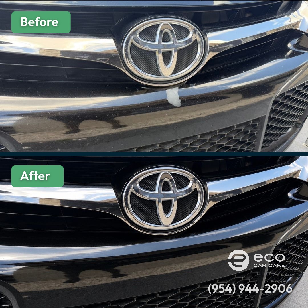 Before and after Bumper Repair Fort Lauderdale by Eco Car Care