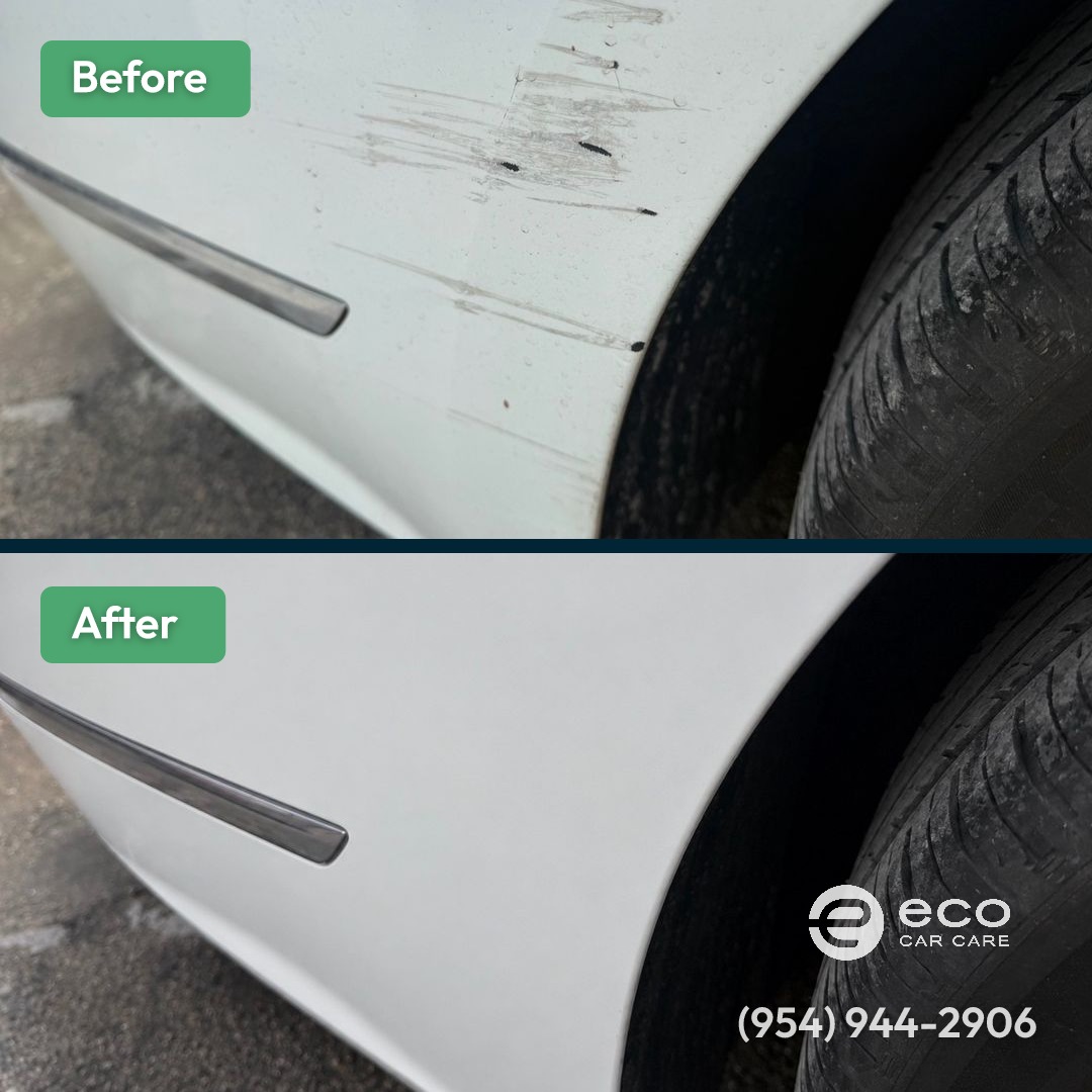 Before and after Bumper Repair by Eco Car Care
