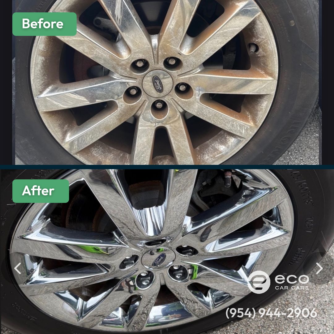 Before and after Car Detailing South Florida by Eco Car Care
