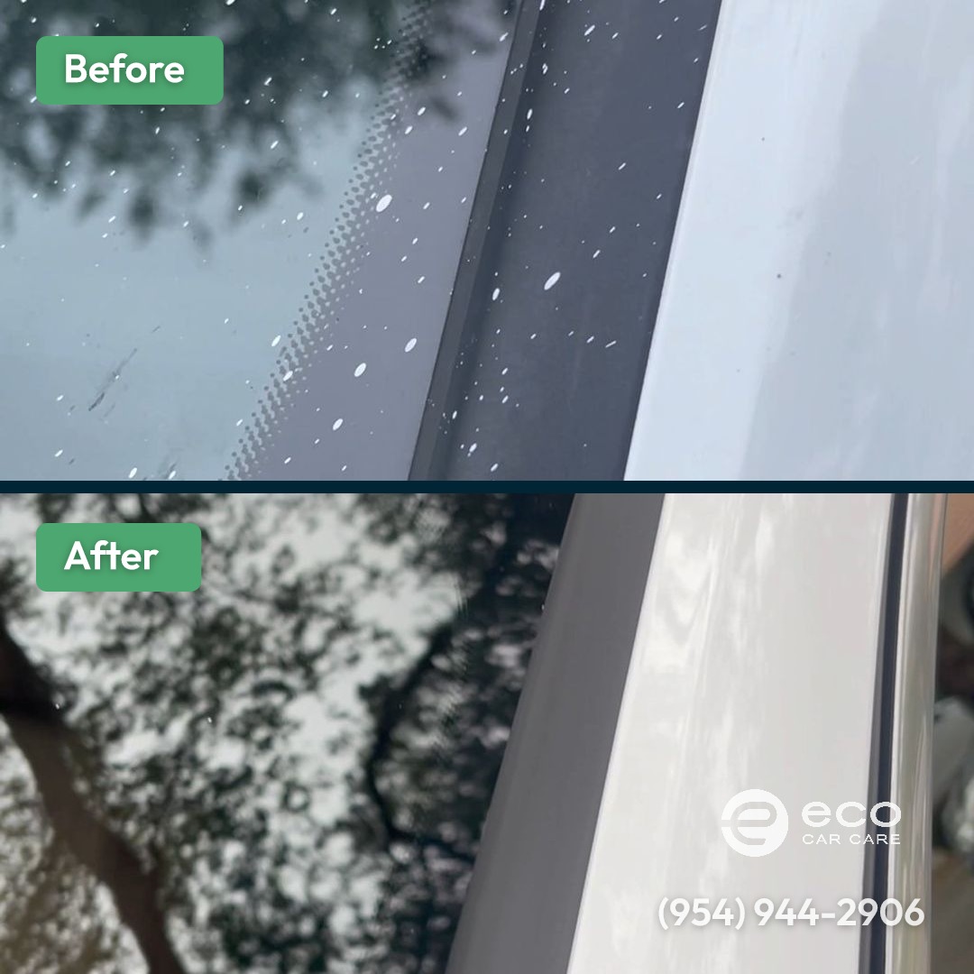 Before and after Overspray Removal by Eco Car Care